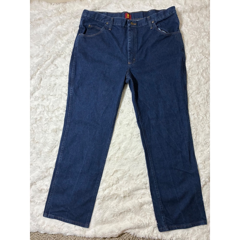 Wrangler 36MWZ Slim Fit Cowboy Cut Jeans Mens 40x32 Dark Wash Indigo Denim